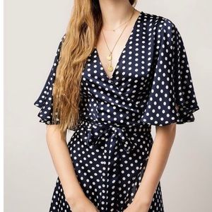 Azalea polka dotted maxi wrap dress